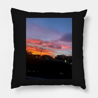 Sunset Over Burger King Parking Lot Two Pillow