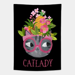 Cat lady Tapestry