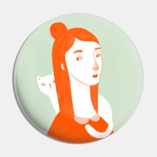 Lady with a Cat Pin