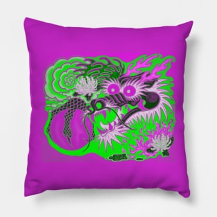 Neon Dragon With 4 Elements Variant 19 Pillow