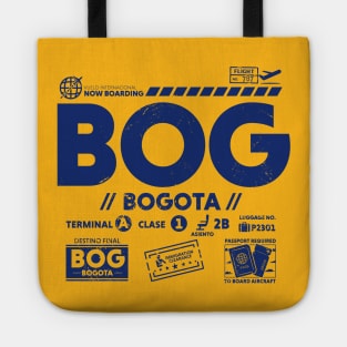 Vintage Bogota BOG Airport Code Travel Day Retro Travel Tag Tote