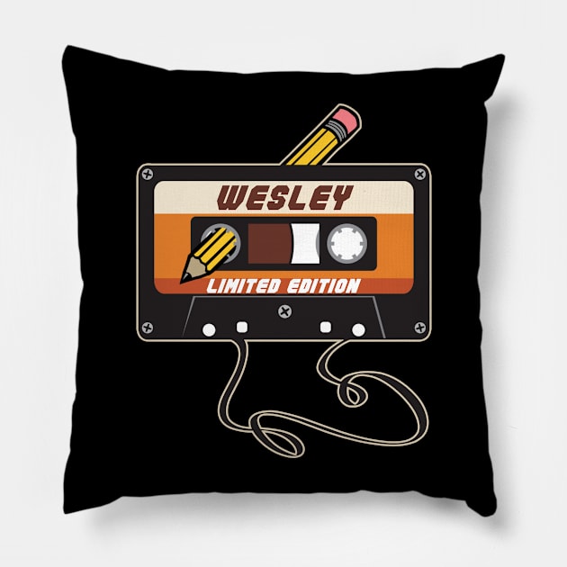 Wesley - Limited Edition Cassette Tape Vintage Style Pillow by torrelljaysonuk