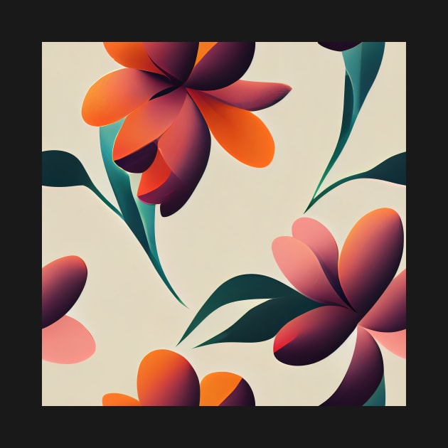 Floral Diagnal pattern, flat color by LightStubble