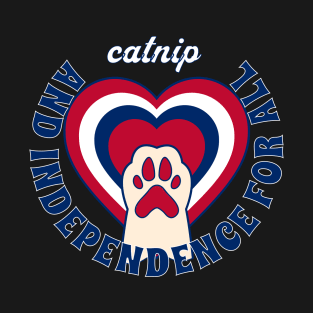4th of July Independence Day Funny Design for Cat Lovers T-Shirt