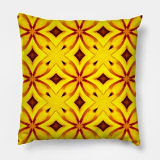 Bright Yellow Expressionist Art Yellow Rose Pattern 1 Pillow