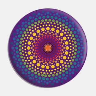 Rainbow Mandala Dotted Pin