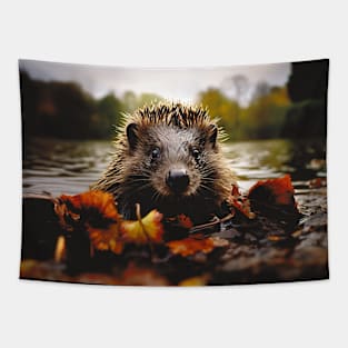 Hedgehog in leaves Tapestry