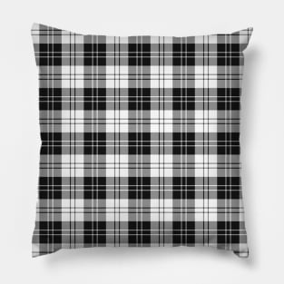 Erskine Black and White Plaid Tartan Scottish Pillow