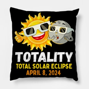 Total Solar Eclipse 2024 Glasses Funny Sun Moon Kids Boys Pillow