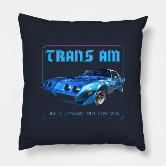 1979 Trans Am - Atlantis Blue Pillow by MotorPix