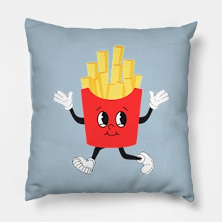 Retro French Fries Grin Face Pillow