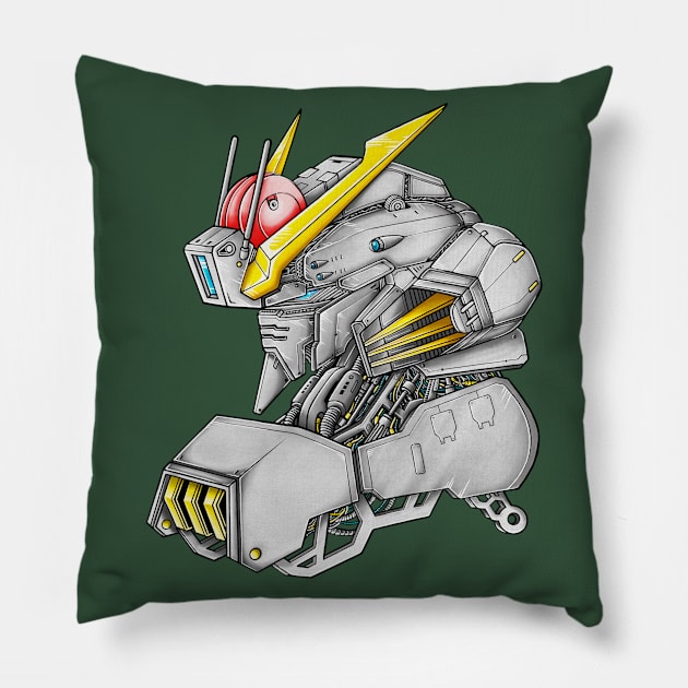 ROBOT HEAD DESIGN Pillow by DMD Art Studio