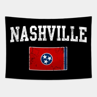 Nashville Tennessee Flag Vintage Distressed Tapestry