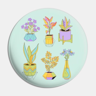 Cute Funky House Plants Illustration Pin