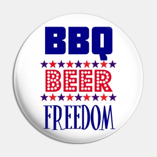 BBQ Beer Freedom parody Pin