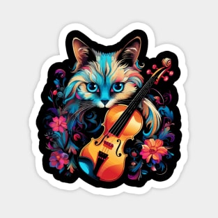 Siamese Cat Playing Violin Magnet