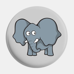 Gray Elephant Cartoon Pin