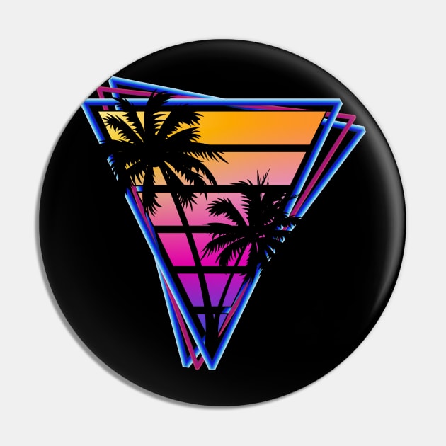 Retrowave style palm tree sunset Pin by Brobocop