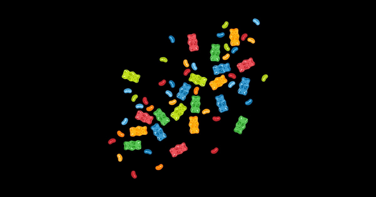 Jelly Beans & Gummy Bears Explosion Gummy Bears Sticker TeePublic