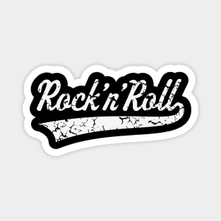 Rock 'n' Roll Vintage White Magnet