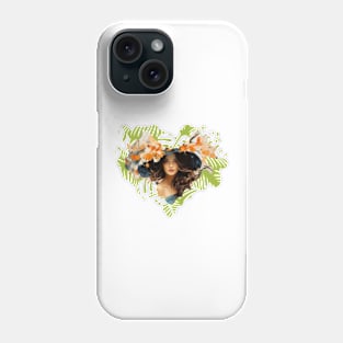 beautiful flower leaves and girl nature Phone Case