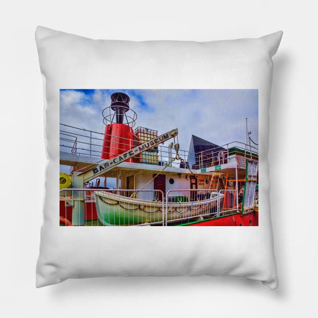 HMS Lightship. Mann Island, Liverpool Pillow by millroadgirl