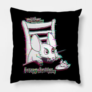 Mother, I Crave Cheddar (Glitched Version) Pillow