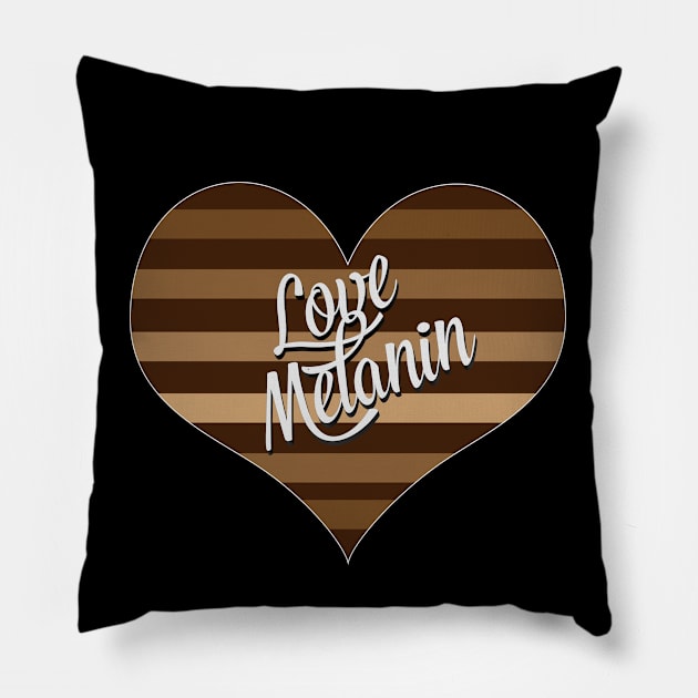 I Love Melanin Heart Valentine's Day Pillow by blackartmattersshop