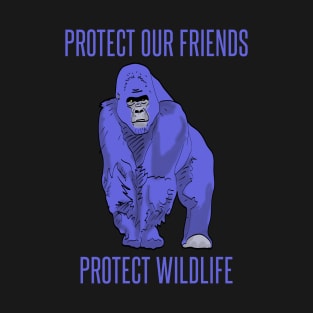 blue gorilla - protect our friends T-Shirt