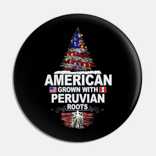 Christmas Tree  American Grown With Peruvian Roots - Gift for Peruvian From Peru Pin by Country Flags