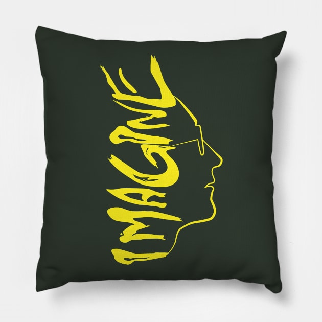 Imagine yellow Pillow by Led Moth