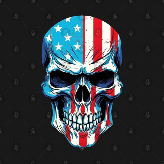 Showing off my patriotic side with this bold American Skull Flag US by Pixel Poetry