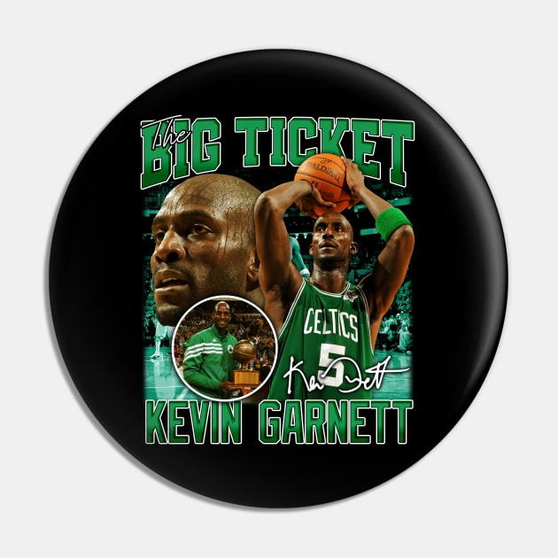 Kevin Garnett The Big Ticket Basketball Signature Vintage Retro 80s 90s Bootleg Rap Style Pin by CarDE