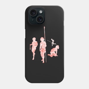 Tribal cavemen digital silhouettes Phone Case