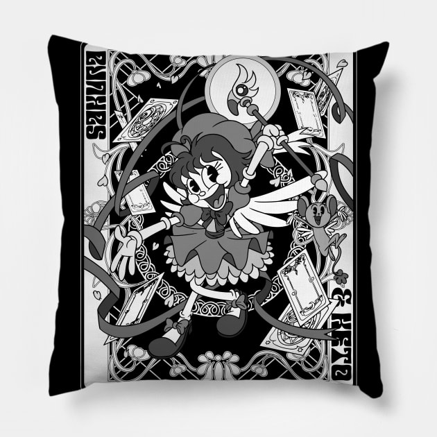 Sakura and Kero retro 30s cartoon style Pillow by Juandamurai