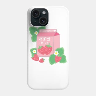 Strawberry Milk Kawaii Cute Strawberries Pink Phone Case