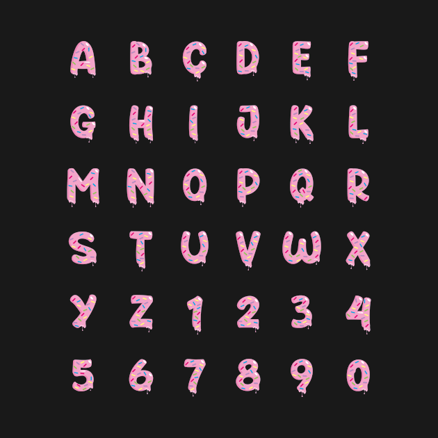 Sprinkles and pink icing alphabet sticker pack by Bubsart78