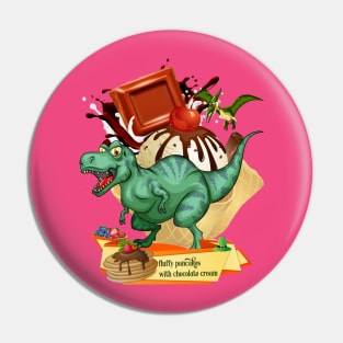 Dinosaurs in Ice Cream with Fine Chocolate Pin