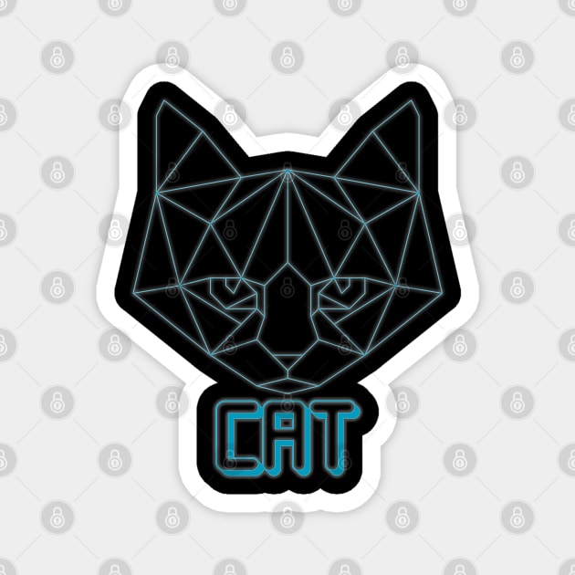 geometric cat Magnet by capo_tees