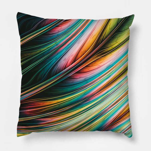 Wild Feather. Colorful Abstract Art Design Pillow by love-fi