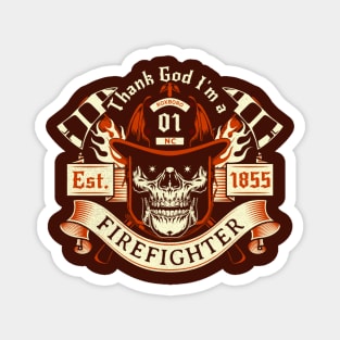 Thanking God I'm a Firefighter Fighting Fires Roxboro, NC Magnet