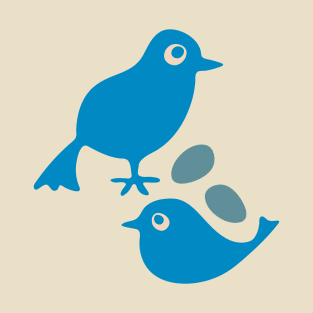 BLUE BIRD TOGETHERNESS With Eggs - UnBlink Studio by Jackie Tahara T-Shirt