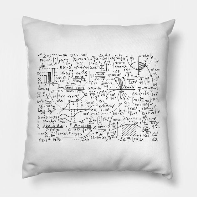 Math Equations and Mathematical Patterns Pillow by edwardecho