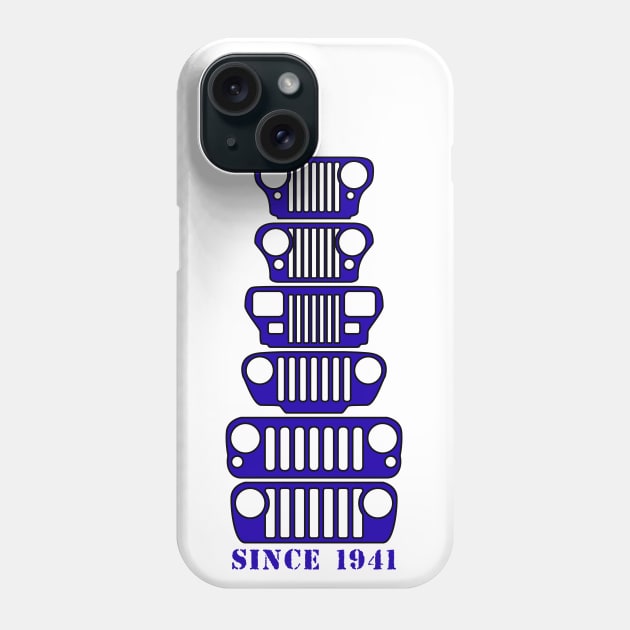 Jeep Grills Navy Logo Phone Case by Caloosa Jeepers 