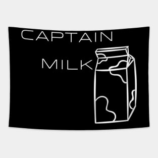 Captain Milk Typography White Design Tapestry