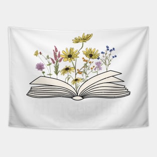 All Together Now Summer Reading 2023 Retro Flower Book Lover Tapestry