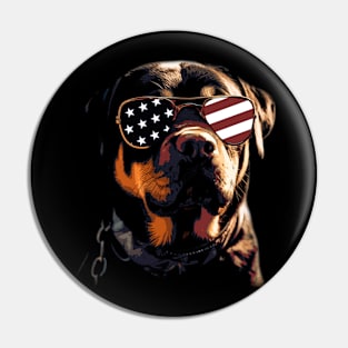 Pint-sized American Flag Rottweiler Whispers, Tee Triumph Extravaganza Pin