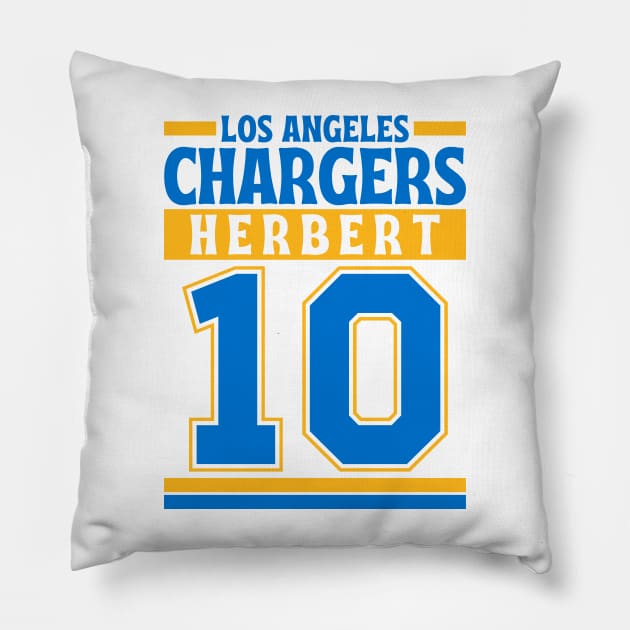 Los Angeles Chargers Herbert 10 Edition 3 Pillow by Astronaut.co