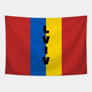 Lviv City in Ukrainian Flag Vertical 1 Tapestry