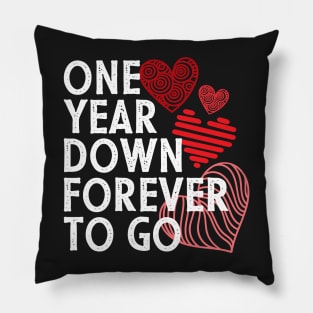 One year anniversary gift for couple - One year down forever to go Pillow